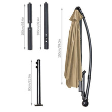Cargar imagen en el visor de la galería, Sombrilla Parasol Excéntrico ø 300 cm Estructura Aluminio Tela de Poliéster de 180 g/m² Terraza Jardin Camping Playa