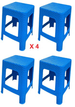 Cargar imagen en el visor de la galería, 4 X Taburetes Sillas de plástico Estilo Rattan vario colores, Asiento Cuadrado