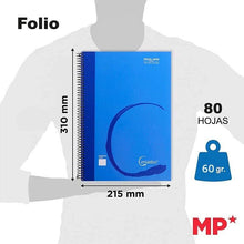Cargar imagen en el visor de la galería, Cuaderno libreta con espiral tapa blando 80 hojas 60 g 32,5 x 31 cm Cervantes