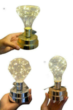 Cargar imagen en el visor de la galería, Bombilla lámpara luz decorativo 15 led de mesa, plata oro y cobre