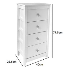 Cargar imagen en el visor de la galería, Mueble Auxiliar Cajonera Ancha de Madera de Pino Natural Color Blanco Nieve, Mesillas de noche,