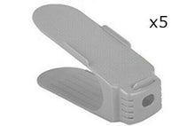 Cargar imagen en el visor de la galería, 5x Almacenaje de zapatos, calzados, plásticoen negro y gris, 5 unds