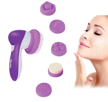 Cargar imagen en el visor de la galería, Masajeador cara facial electrico facil uso limpiador cuiado con cepillo 6 en 1