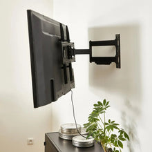 Cargar imagen en el visor de la galería, Soporte de pared para tv con brazo articulado 600x400, 45kg max, 32"-65", 72-450mm, -5ª-+12ª, 180ª