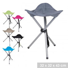 Cargar imagen en el visor de la galería, Silla Taburete Tres Patas Plegable, Taburete Silla De Camping Pesca Caza