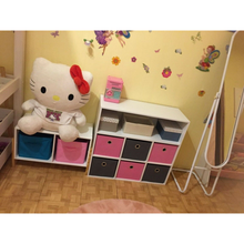 Cargar imagen en el visor de la galería, Mueble de 6 cestas de almacenamiento madera blanca, Multicolor, 70 x 76,2 x 30 cm