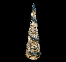 Cargar imagen en el visor de la galería, Cono de Navidad árbo,decorado Xmas espumillon con 15 luces LED cálida 60 cm