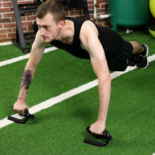 Cargar imagen en el visor de la galería, Manijas Push Up Soportes para Flexiones y Otros Entrenamientos, negro-rojo