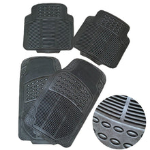 Cargar imagen en el visor de la galería, Alfombras de Goma Recortable Universal Negra Para Coche Automóvil Juego de 4 pcs Resitente al Uso Antideslizante