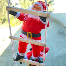 Cargar imagen en el visor de la galería, Colgante 3 Papá Noel impermeable en escalera 16 x 95 cm Balón decoracion Navidad