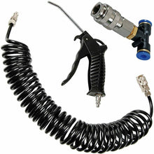 Cargar imagen en el visor de la galería, Set Pistola compresor aire comprimido limpieza coche camión Tubo espiral 5 m