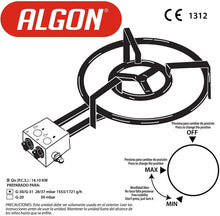 Cargar imagen en el visor de la galería, Quemador paellero a gas butano/propano metálico y esmaltado con reguladores gas