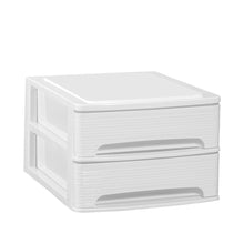 Cargar imagen en el visor de la galería, Cajonera de Plástico Stylo Blanco Linea / Wengué Decoración Bambú Hogar Oficina