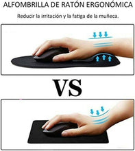 Cargar imagen en el visor de la galería, Alfombrilla de Ratón Ergonómica con Cojín de Reposamuñecas y Base de Goma
