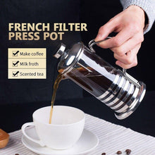 Cargar imagen en el visor de la galería, Tetera vidrio Inoxidable café y té filtro francés 600 y 900 ml acero inox