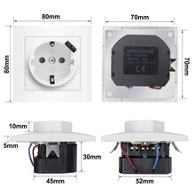 Cargar imagen en el visor de la galería, Base de Enchufe Empotrado de Pared Schuko con Puerto USB con Obturador Seguridad