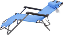 Cargar imagen en el visor de la galería, Silla Tumbona Plegable 79 x 46,5 x 153 cm Hamaca Regulable Multiposiciones de Metal - Ideal para