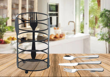 Cargar imagen en el visor de la galería, Escurridor de cubiertos hierro 10 x 16 cm Organizador Porta Cucharas Metal Negro