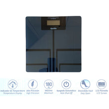 Cargar imagen en el visor de la galería, BASCULA DE BAÑO DIGITAL PESO 180 KG PRECISIÓN CRISTAL VIDRIO