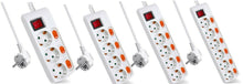 Cargar imagen en el visor de la galería, Regleta con 3 ,4,5,6 Tomas de Enchufes + Interruptores Individuales, 3680 W, 250 V, Blanco …