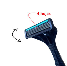Cargar imagen en el visor de la galería, 8 Maquinillas desechables hombre afeitadora manual de 4 hojas afeitar