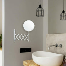 Cargar imagen en el visor de la galería, Espejo de pared armónica con soporte extensible aumento x2, 21 cm, Ø17 cm, para baño maquillaje afeitar - Gerimport
