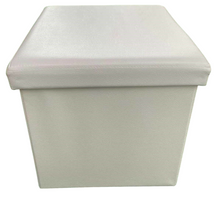 Cargar imagen en el visor de la galería, Púff Taburete de Almacenamiento Plegable Asiento de Almacenaje Cubo Otomano Reposapié