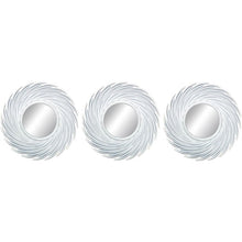 Cargar imagen en el visor de la galería, Pack 3 Espejos Pared Decorativos Plateados dorados Casa Habitación Salón 25 cm