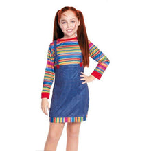 Cargar imagen en el visor de la galería, Disfraz Muñeca Asesina Niña Infantil Para Fiesta Halloween Carnaval Teatro