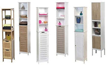 Cargar imagen en el visor de la galería, Mueble de baño Armario Columna Bambú 2 Cajones + 3 Estantes - Mahe Madera
