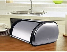 Cargar imagen en el visor de la galería, Panera de acero inxidable sobremesa Encimera Pan Bollos grande puerta corredera