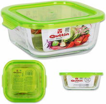Cargar imagen en el visor de la galería, Fiambrera de Cristal con Tapa de Verde Rectangular Cuadrada redonda