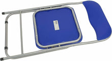 Cargar imagen en el visor de la galería, SILLA PLEGABLE ACOLCHADA COLOR AZUL-PLATA (JUEGO 4 UNIDADES)