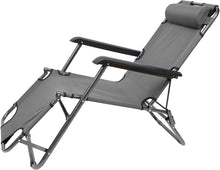 Cargar imagen en el visor de la galería, Silla Tumbona Plegable 79 x 46,5 x 153 cm Hamaca Regulable Multiposiciones de Metal - Ideal para