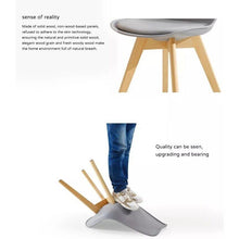 Cargar imagen en el visor de la galería, Silla Pata Madera y Asiento Acolchado, Estilo nórdico 49x56x83 cm