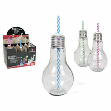 Cargar imagen en el visor de la galería, Botella bombilla alan con pajita, vasos, 400 ml, para agua o bebidas, playa