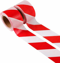 Cargar imagen en el visor de la galería, Cinta de Balizamiento Rojo y Blanco 100 m x 70 mm No Adhesivo (1 Rollo)