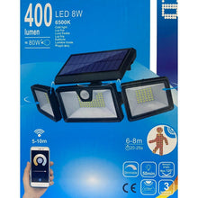 Cargar imagen en el visor de la galería, Luz Lámpara Solar Led Bluetooth Exterior Con Sensor De Movimiento 8w Jardín...