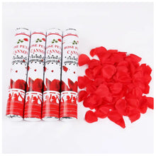 Cargar imagen en el visor de la galería, 4 Cañones Cañon Confettis 40cm Pétalos De Rosa Color Rojo