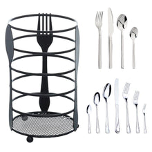 Cargar imagen en el visor de la galería, Escurridor de cubiertos hierro 10 x 16 cm Organizador Porta Cucharas Metal Negro