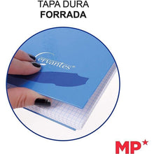 Cargar imagen en el visor de la galería, Cuaderno libreta Cervantes espiral forrado tapa extradura 120 hoja microperforadas A4 cuadrícula 5X5 MM