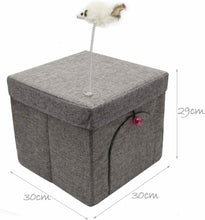 Cargar imagen en el visor de la galería, Casa para Gatos Mascotas Portable Plegable con Juguete Ratón 30x30x29cm