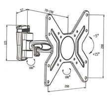 Cargar imagen en el visor de la galería, Soporte de pared para televisor TV LCD LED monitor 14" A 32" Movimiento inclina