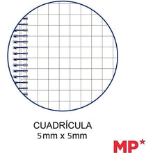 Cargar imagen en el visor de la galería, Libreta cuaderno A5 Cervantes 120 hojas tapa plastico 90 g cuadrícula 5x5 mm