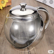 Cargar imagen en el visor de la galería, Tetera De Vidrio De Acero Inoxidable De 1100 Ml Con Infusor Hierbas Filtro Hojas
