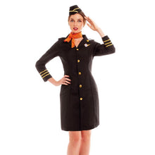 Cargar imagen en el visor de la galería, Disfraz Azafata Vuelos Piloto Avión Mujer Adulto Fiesta De Carnaval Cumpleaños Teatro