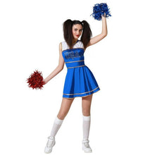 Cargar imagen en el visor de la galería, Disfraz Animadora USA Azul Mujer Adulto Para Carnaval Fiesta Teatro