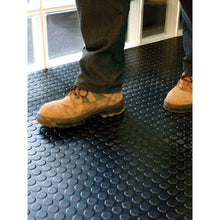 Cargar imagen en el visor de la galería, Alfombra Pavimento de Caucho Antideslizante con Relieve de Círculos – Grosor 3mm – Negro