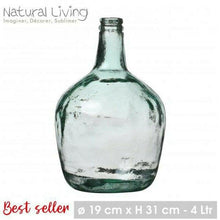 Cargar imagen en el visor de la galería, Jarrón Florero Cristal en Vidrio verde reciclado Para Decoracion Hogar