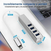 Cargar imagen en el visor de la galería, Hub USB C 4 En 1 USB C Adaptador, 4 Puertos USB 3.0, Hub Tipo C para MacBook ...